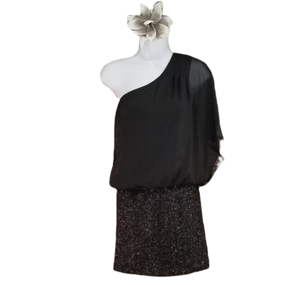 Fabri'k One Shoulder Mini  Dress Black M Micro‎ mini
